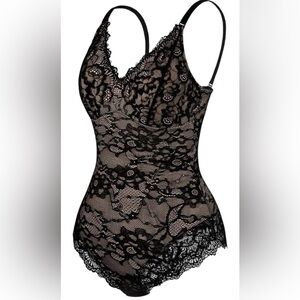 Black Lace Teddy Bodysuit - Women Intimates & Sleepwear ✨